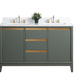 Vanity Art VA8054-DVG 54 Inch Double Sink Bathroom Vanity in Vintage Green with Marble Countertop - Vanity Art VA8054-DVG