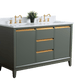 Vanity Art VA8054-DVG 54 Inch Double Sink Bathroom Vanity in Vintage Green with Marble Countertop - Vanity Art VA8054-DVG