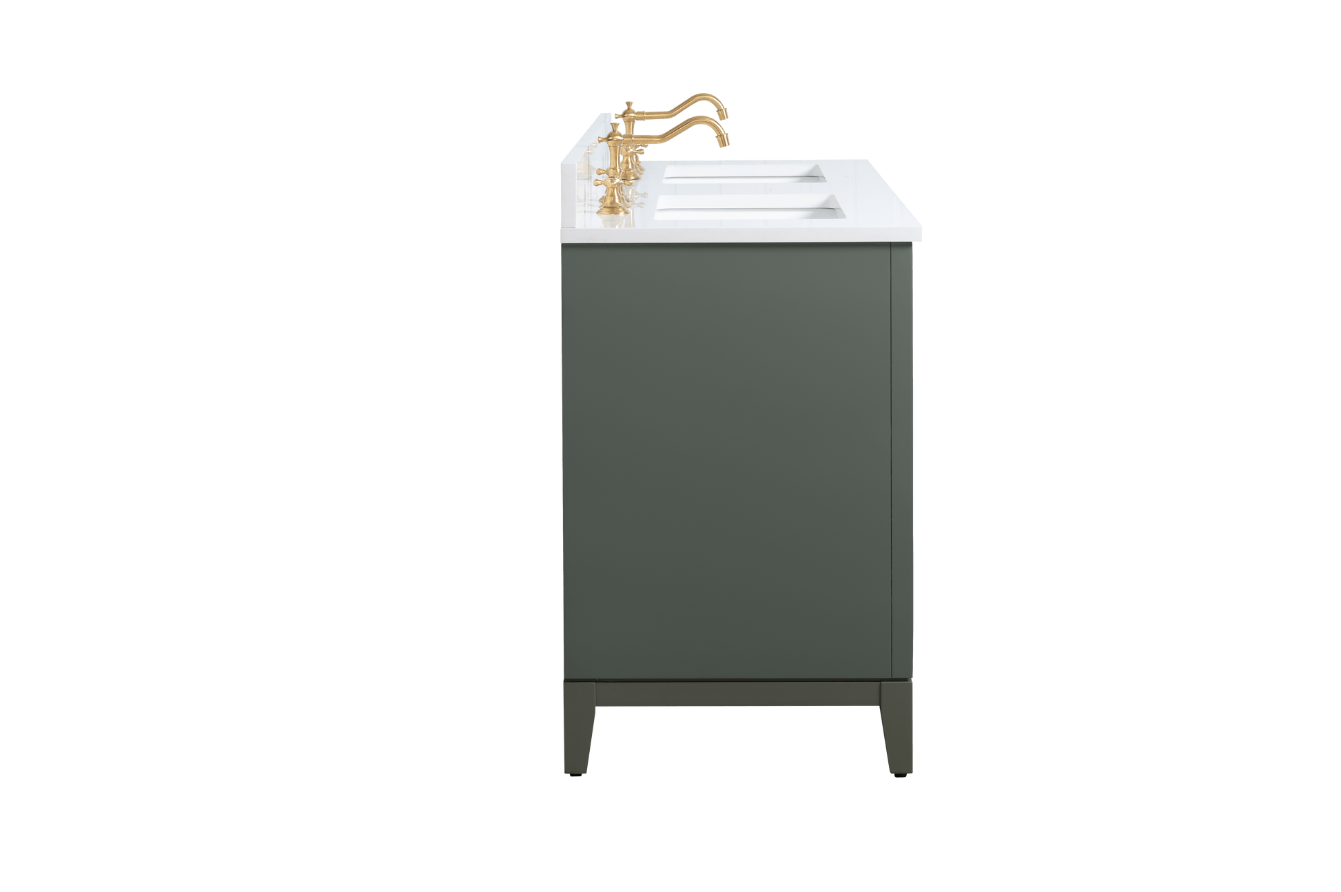 Vanity Art VA8054-DVG 54 Inch Double Sink Bathroom Vanity in Vintage Green with Marble Countertop - Vanity Art VA8054-DVG