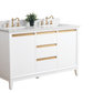 Vanity Art VA8054-DW 54 Inch Double Sink Bathroom Vanity in White with Marble Countertop - Vanity Art VA8054-DW