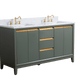 Vanity Art VA8060-DVG 60 Inch Double Sink Bathroom Vanity in Vintage Green with Marble Countertop - Vanity Art VA8060-DVG