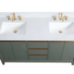 Vanity Art VA8060-DVG 60 Inch Double Sink Bathroom Vanity in Vintage Green with Marble Countertop - Vanity Art VA8060-DVG