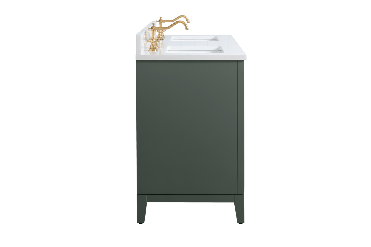 Vanity Art VA8060-DVG 60 Inch Double Sink Bathroom Vanity in Vintage Green with Marble Countertop - Vanity Art VA8060-DVG