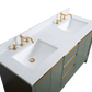 Vanity Art VA8060-DVG 60 Inch Double Sink Bathroom Vanity in Vintage Green with Marble Countertop - Vanity Art VA8060-DVG