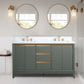 Vanity Art VA8060-DVG 60 Inch Double Sink Bathroom Vanity in Vintage Green with Marble Countertop - Vanity Art VA8060-DVG