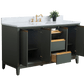 Vanity Art VA8060-SVG 60 Inch Single Sink Bathroom Vanity in Vintage Green with Marble Countertop - Vanity Art VA8060-SVG