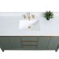 Vanity Art VA8060-SVG 60 Inch Single Sink Bathroom Vanity in Vintage Green with Marble Countertop - Vanity Art VA8060-SVG