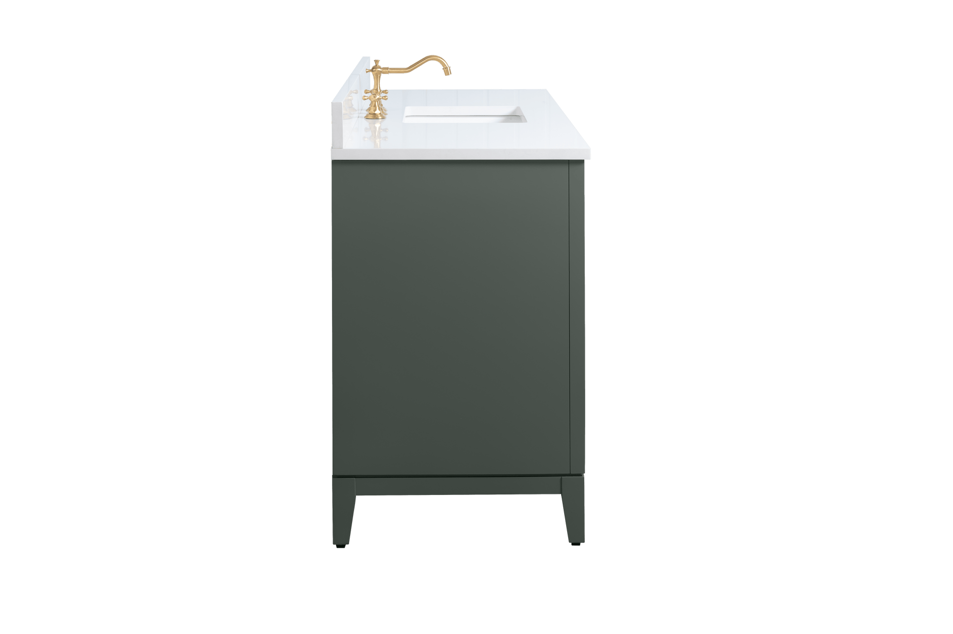 Vanity Art VA8060-SVG 60 Inch Single Sink Bathroom Vanity in Vintage Green with Marble Countertop - Vanity Art VA8060-SVG