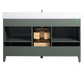 Vanity Art VA8060-SVG 60 Inch Single Sink Bathroom Vanity in Vintage Green with Marble Countertop - Vanity Art VA8060-SVG