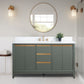 Vanity Art VA8060-SVG 60 Inch Single Sink Bathroom Vanity in Vintage Green with Marble Countertop - Vanity Art VA8060-SVG