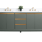 Vanity Art VA8072-DVG 72 Inch Double Sink Bathroom Vanity in Vintage Green with Marble Countertop - Vanity Art VA8072-DVG