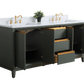 Vanity Art VA8072-DVG 72 Inch Double Sink Bathroom Vanity in Vintage Green with Marble Countertop - Vanity Art VA8072-DVG