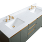 Vanity Art VA8072-DVG 72 Inch Double Sink Bathroom Vanity in Vintage Green with Marble Countertop - Vanity Art VA8072-DVG