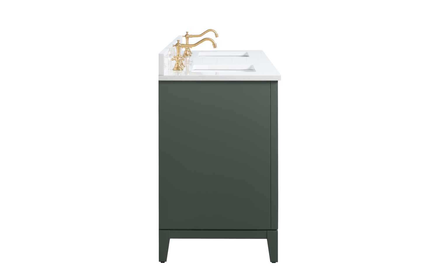 Vanity Art VA8072-DVG 72 Inch Double Sink Bathroom Vanity in Vintage Green with Marble Countertop - Vanity Art VA8072-DVG