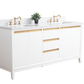 Vanity Art VA8072-DW 72 Inch Double Sink Bathroom Vanity in White with Marble Countertop - Vanity Art VA8072-DW