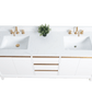 Vanity Art VA8072-DW 72 Inch Double Sink Bathroom Vanity in White with Marble Countertop - Vanity Art VA8072-DW