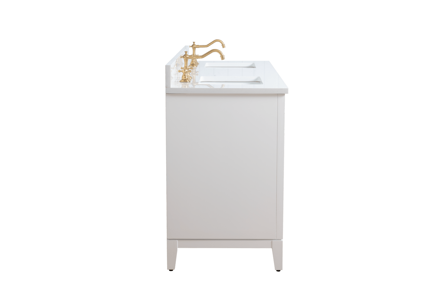 Vanity Art VA8072-DW 72 Inch Double Sink Bathroom Vanity in White with Marble Countertop - Vanity Art VA8072-DW