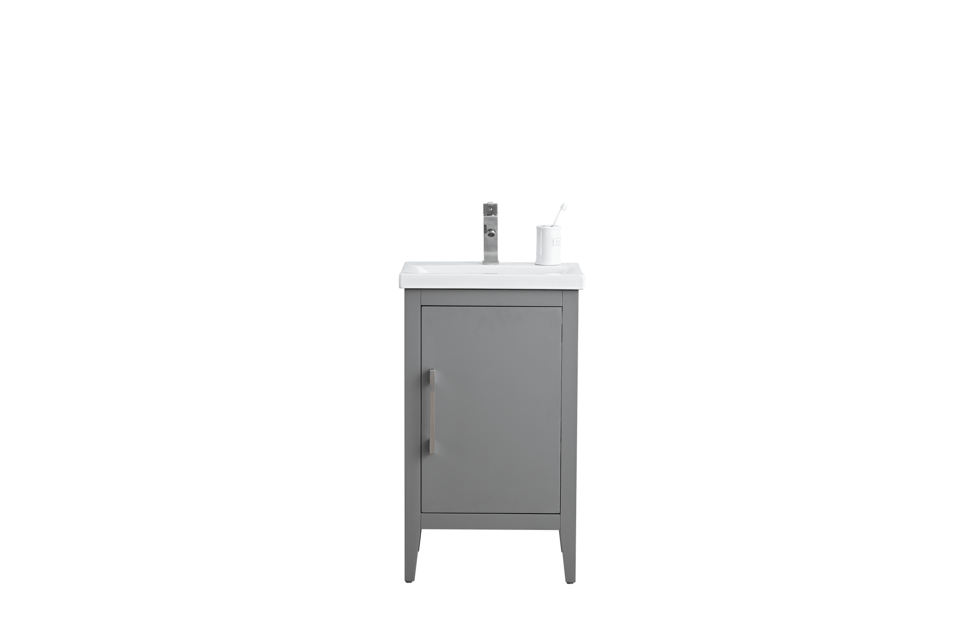 Vanity Art VA9020-G 20 Inch Single Sink Bathroom Vanity in Cashmere Gray with Ceramic Top - Vanity Art VA9020-G