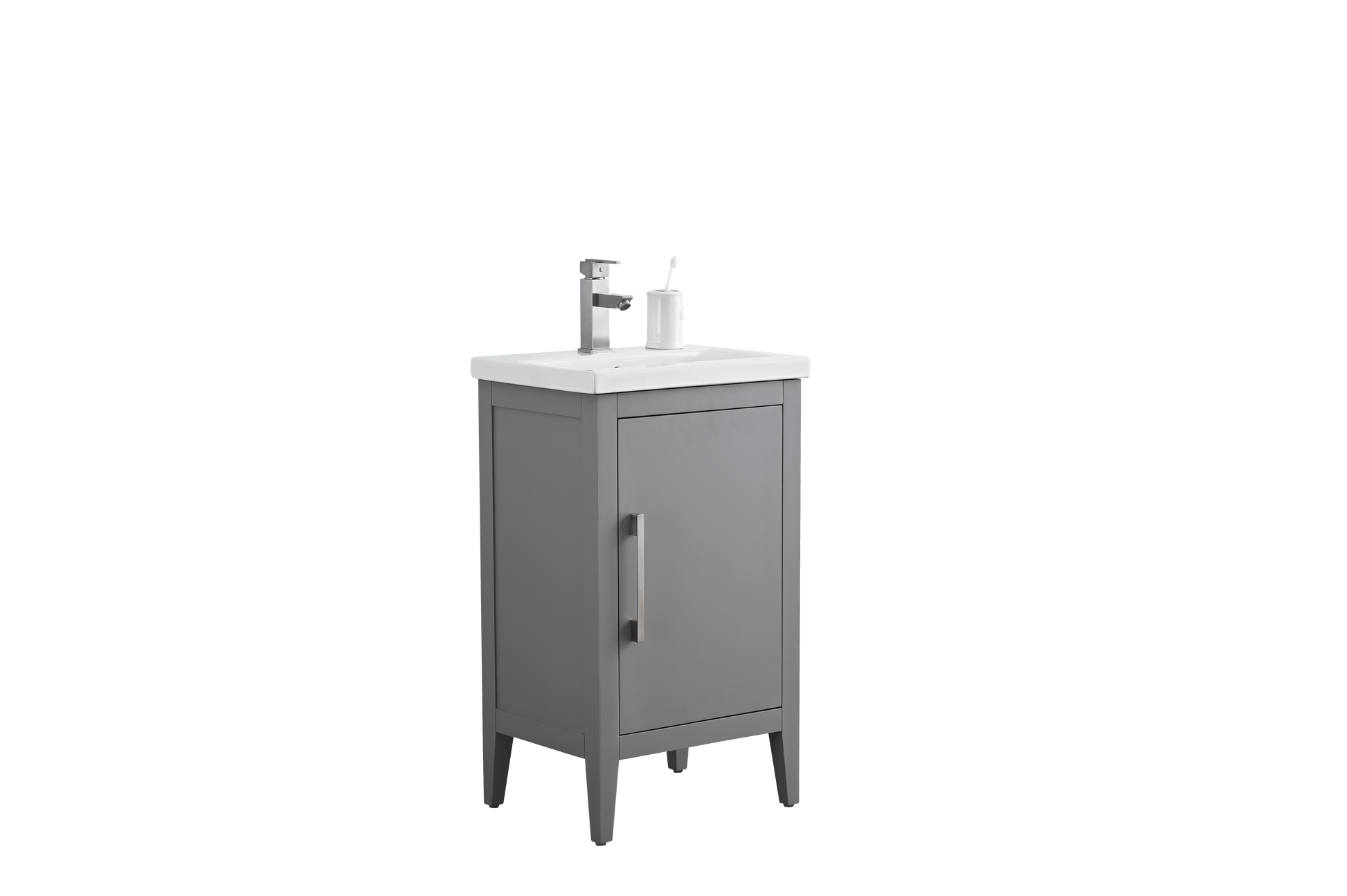 Vanity Art VA9020-G 20 Inch Single Sink Bathroom Vanity in Cashmere Gray with Ceramic Top - Vanity Art VA9020-G