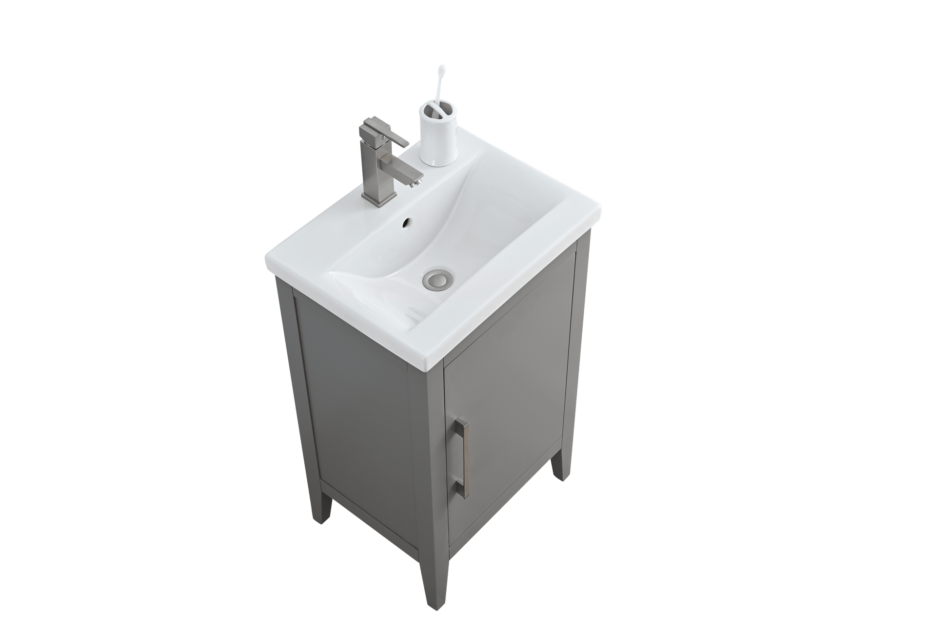 Vanity Art VA9020-G 20 Inch Single Sink Bathroom Vanity in Cashmere Gray with Ceramic Top - Vanity Art VA9020-G