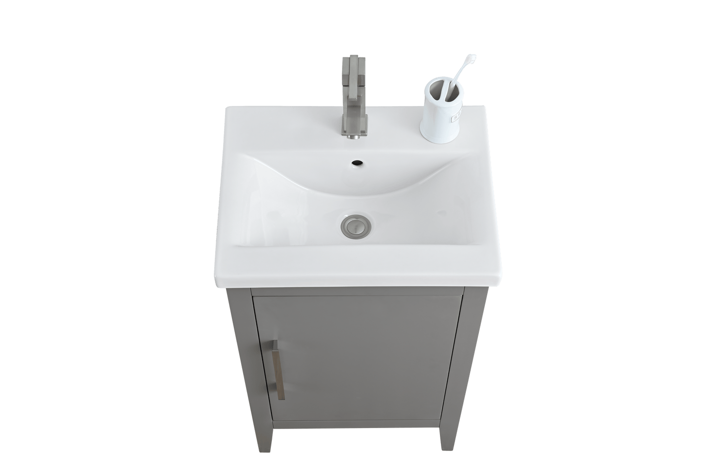 Vanity Art VA9020-G 20 Inch Single Sink Bathroom Vanity in Cashmere Gray with Ceramic Top - Vanity Art VA9020-G