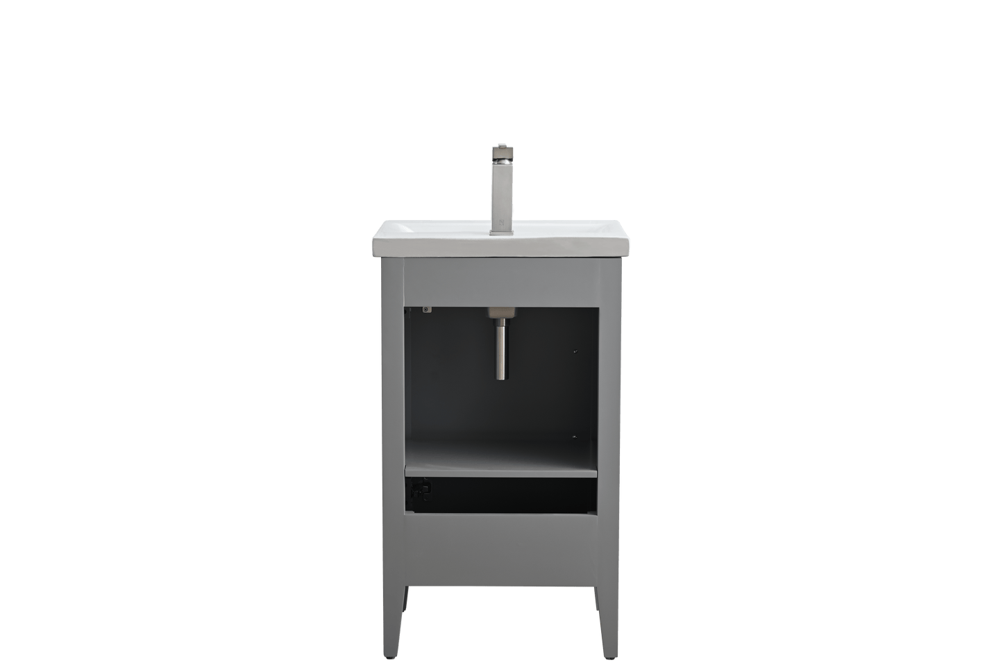 Vanity Art VA9020-G 20 Inch Single Sink Bathroom Vanity in Cashmere Gray with Ceramic Top - Vanity Art VA9020-G