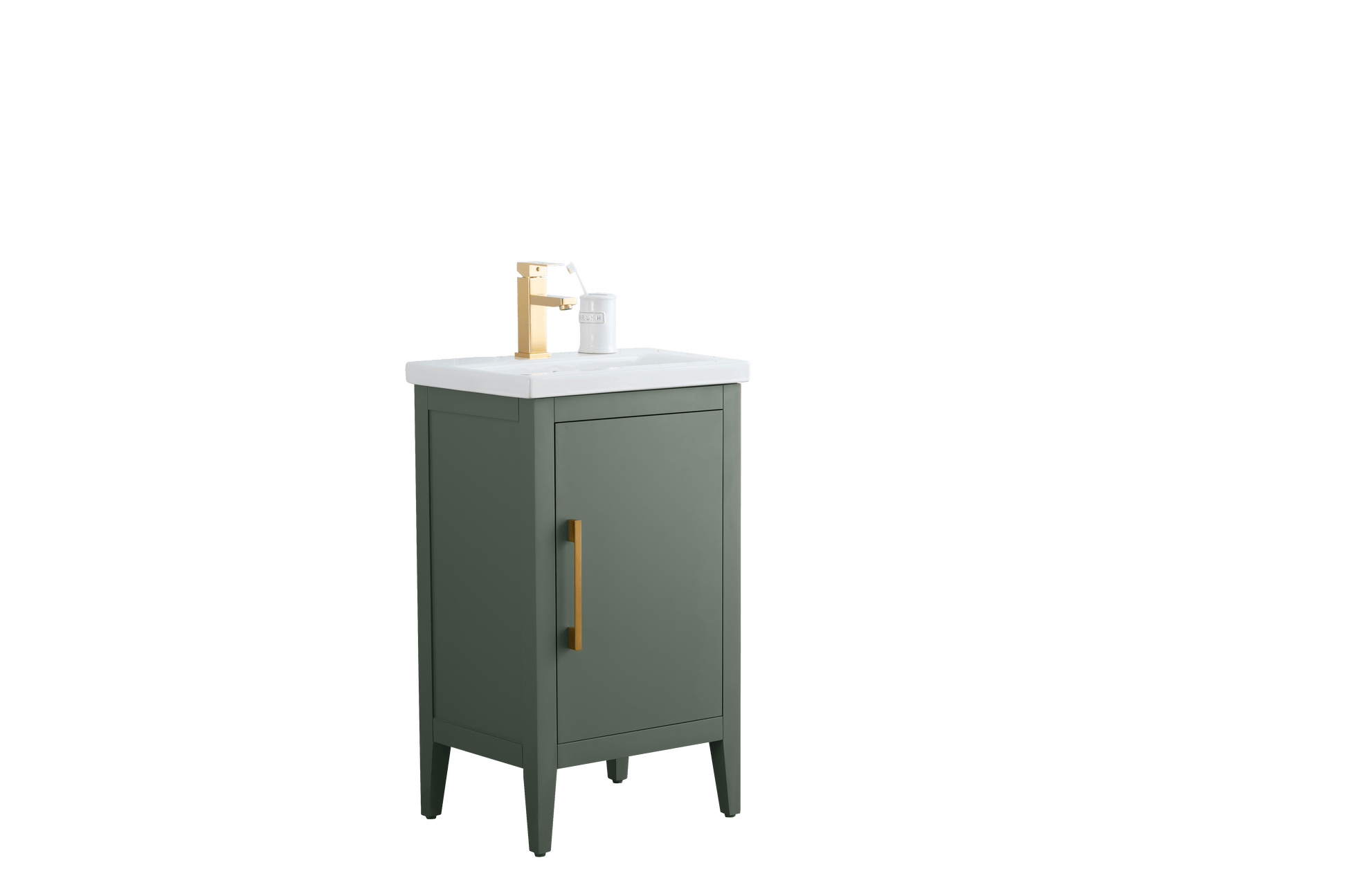 Vanity Art VA9020-VG 20 Inch Single Sink Bathroom Vanity in Vintage Green with Ceramic Top - Vanity Art VA9020-VG