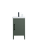 Vanity Art VA9020-VG 20 Inch Single Sink Bathroom Vanity in Vintage Green with Ceramic Top - Vanity Art VA9020-VG