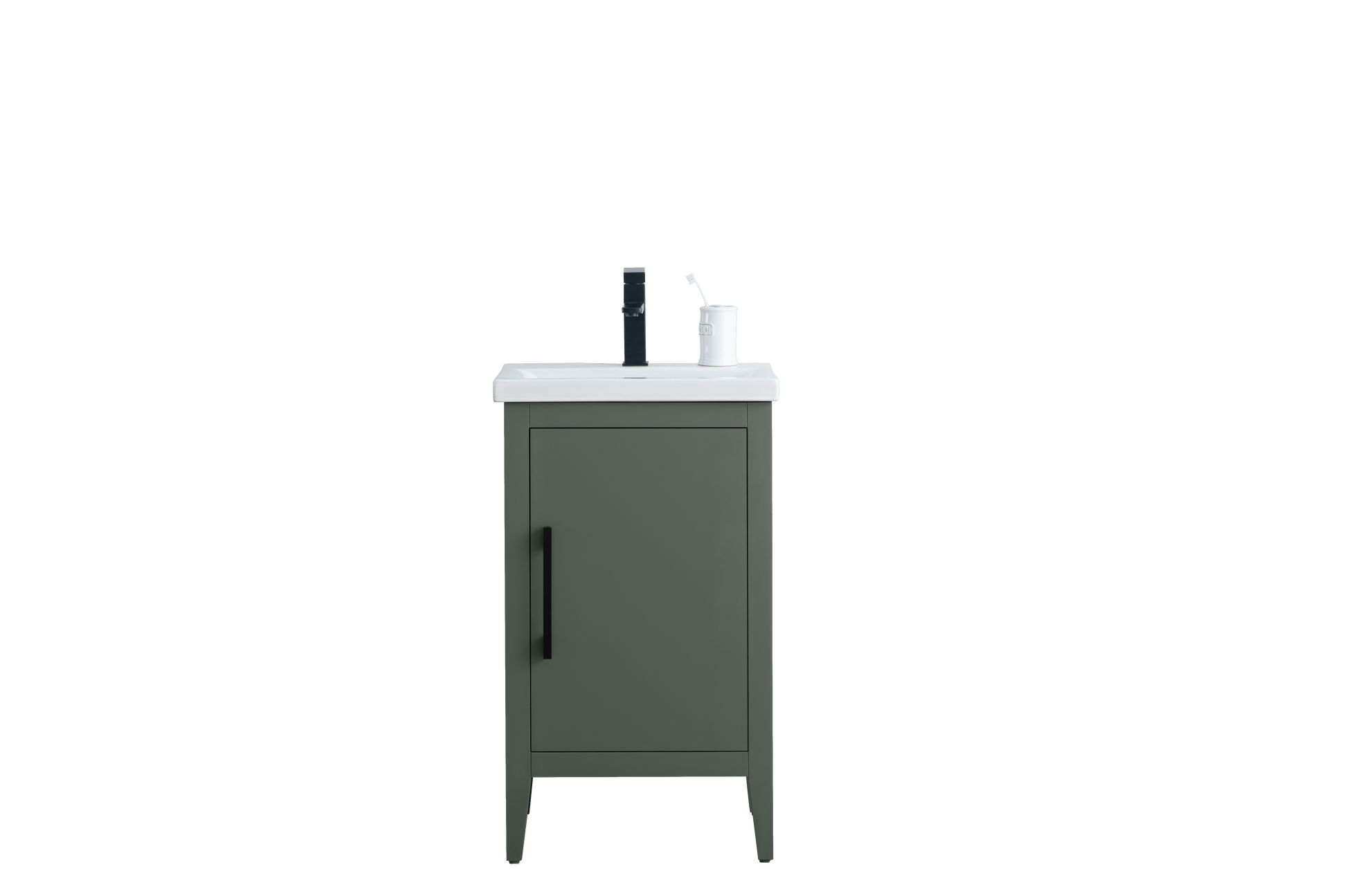 Vanity Art VA9020-VG 20 Inch Single Sink Bathroom Vanity in Vintage Green with Ceramic Top - Vanity Art VA9020-VG