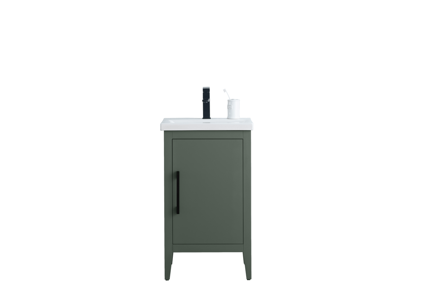 Vanity Art VA9020-VG 20 Inch Single Sink Bathroom Vanity in Vintage Green with Ceramic Top - Vanity Art VA9020-VG