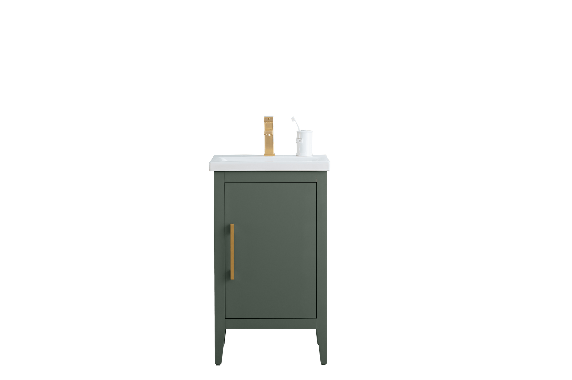 Vanity Art VA9020-VG 20 Inch Single Sink Bathroom Vanity in Vintage Green with Ceramic Top - Vanity Art VA9020-VG