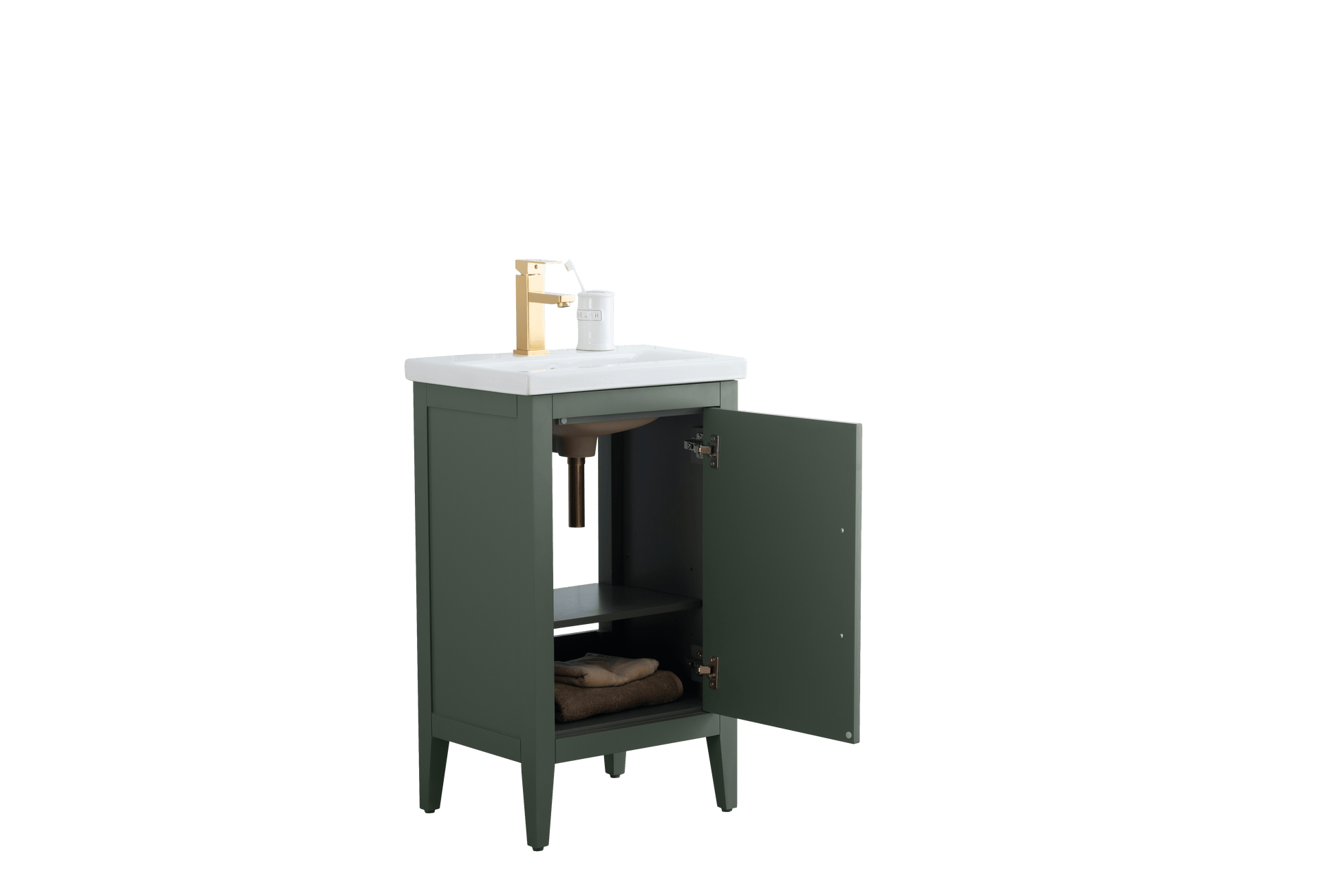 Vanity Art VA9020-VG 20 Inch Single Sink Bathroom Vanity in Vintage Green with Ceramic Top - Vanity Art VA9020-VG