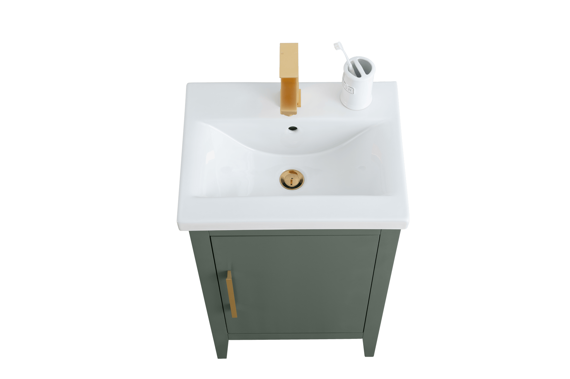 Vanity Art VA9020-VG 20 Inch Single Sink Bathroom Vanity in Vintage Green with Ceramic Top - Vanity Art VA9020-VG