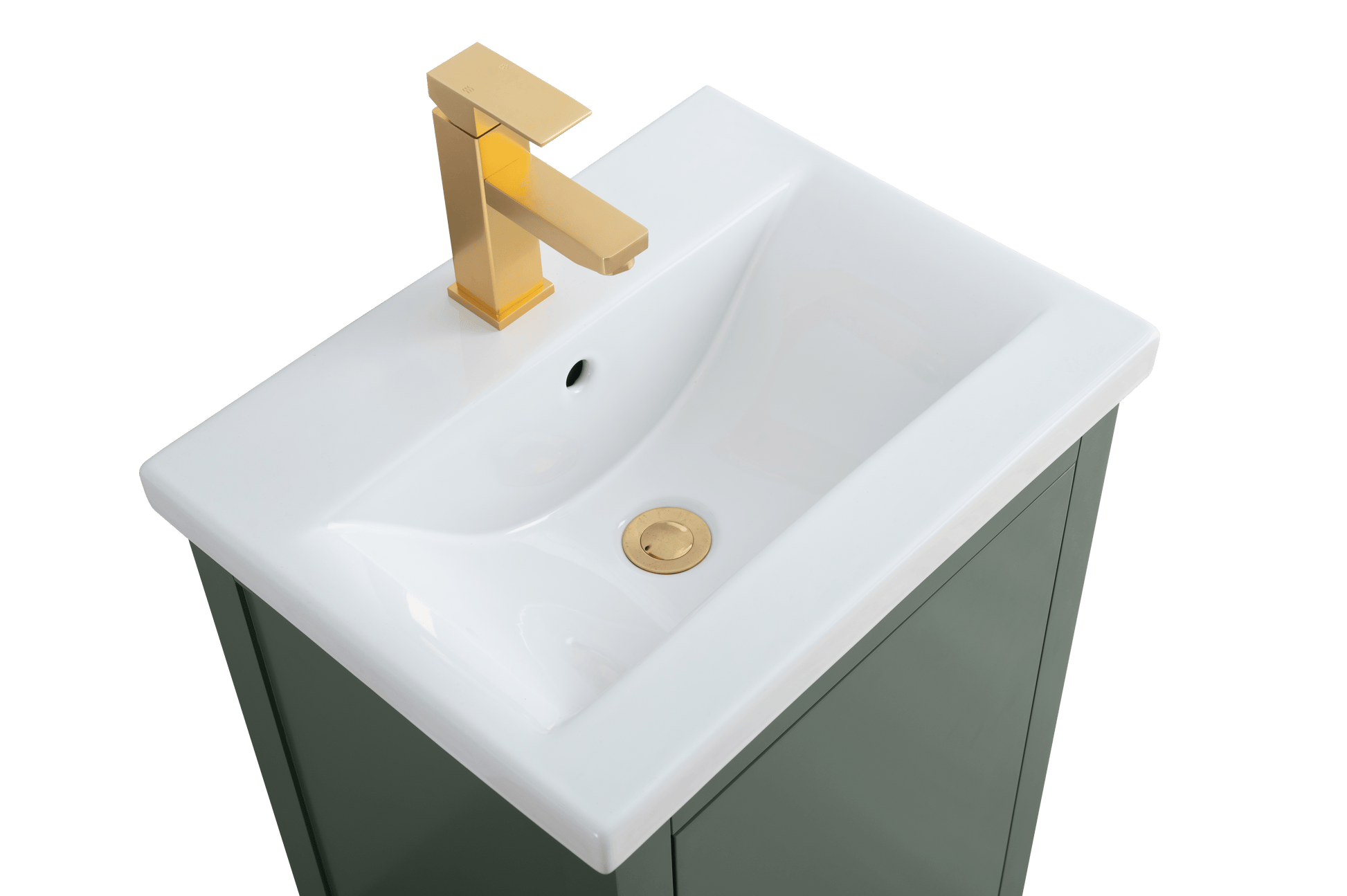 Vanity Art VA9020-VG 20 Inch Single Sink Bathroom Vanity in Vintage Green with Ceramic Top - Vanity Art VA9020-VG