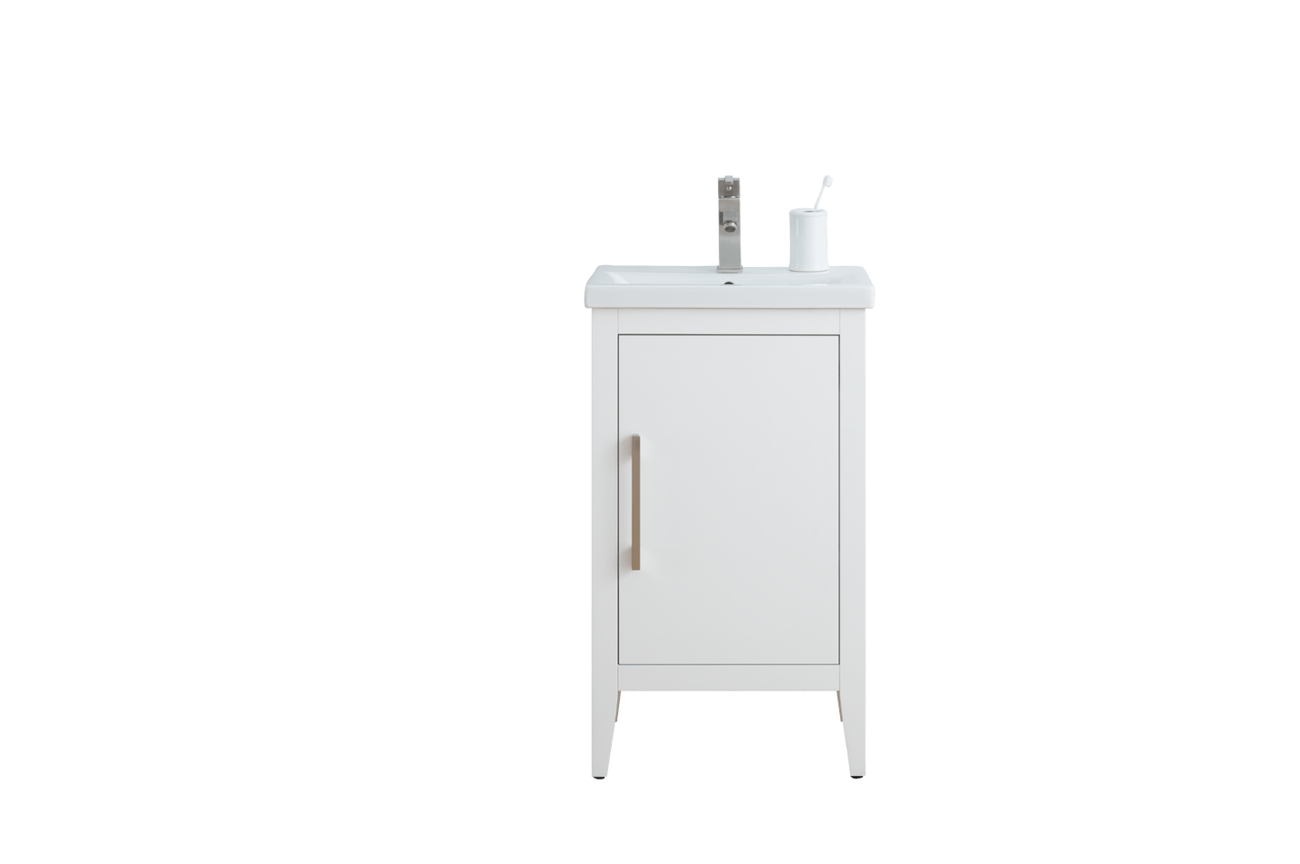 Vanity Art VA9020-W 20 Inch Single Sink Bathroom Vanity in White with Ceramic Top - Vanity Art VA9020-W