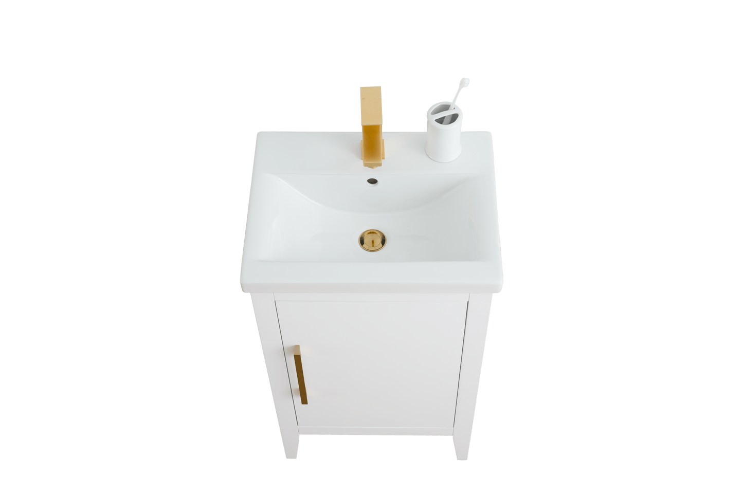 Vanity Art VA9020-W 20 Inch Single Sink Bathroom Vanity in White with Ceramic Top - Vanity Art VA9020-W