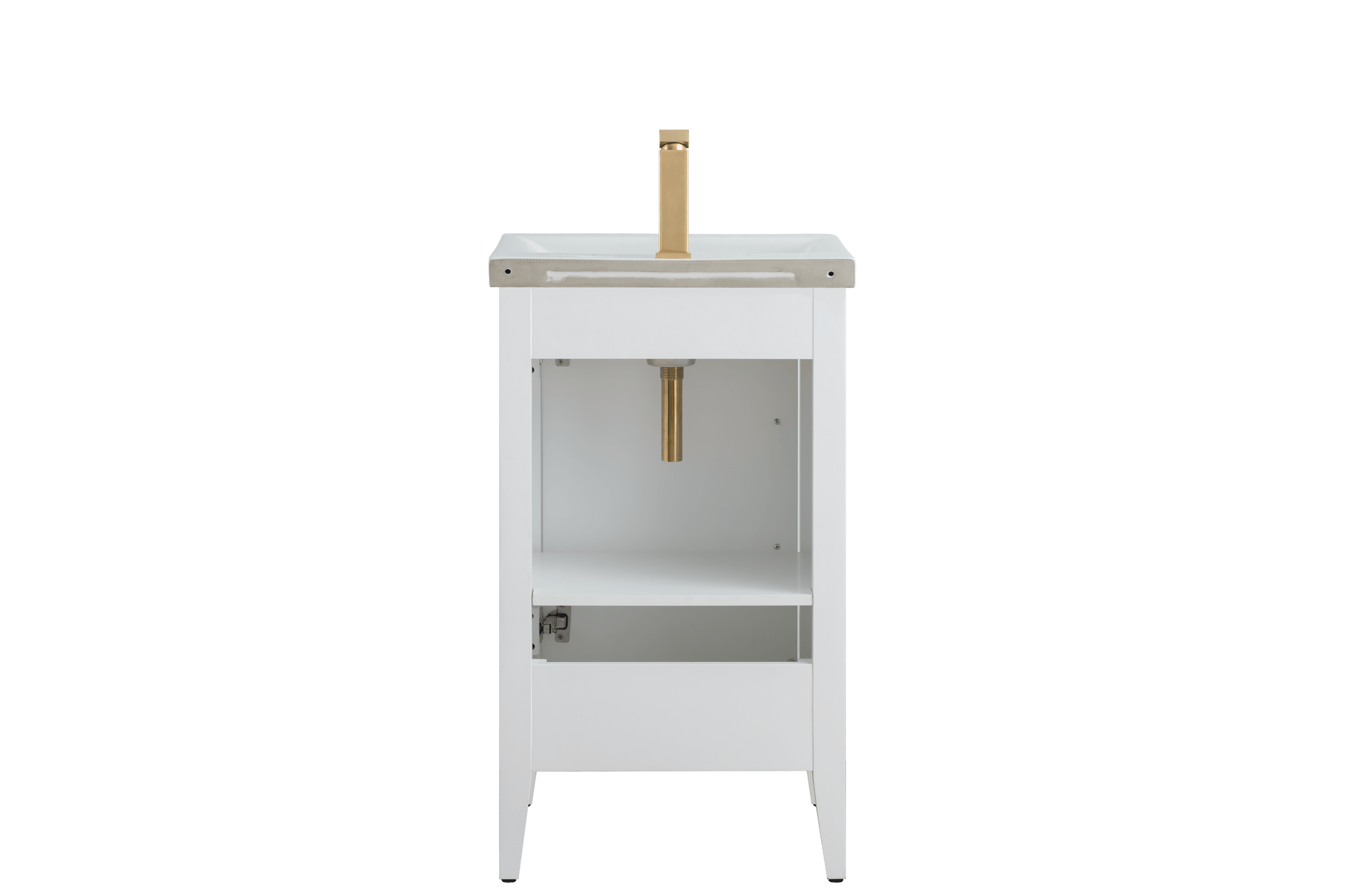 Vanity Art VA9020-W 20 Inch Single Sink Bathroom Vanity in White with Ceramic Top - Vanity Art VA9020-W