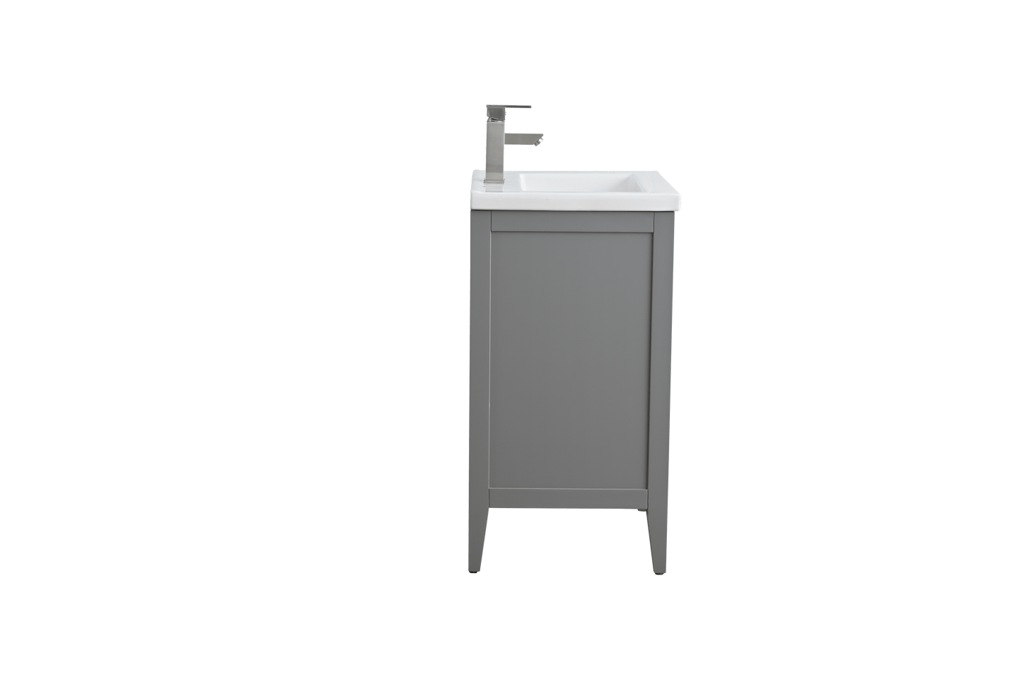 Vanity Art VA9024-G 24 Inch Single Sink Bathroom Vanity in Cashmere Gray with Ceramic Top - Vanity Art VA9024-G