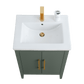 Vanity Art VA9024-VG 24 Inch Single Sink Bathroom Vanity in Vintage Green with Ceramic Top - Vanity Art VA9024-VG