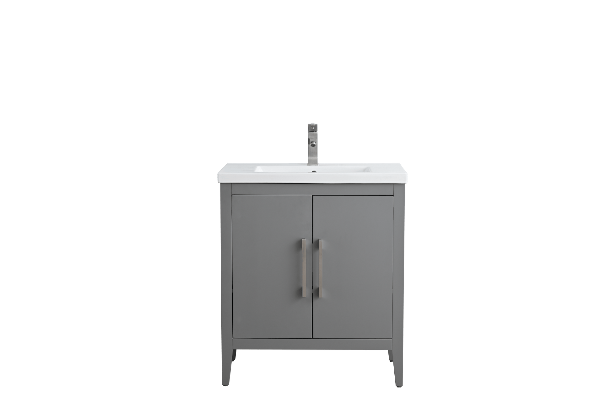 Vanity Art VA9030-G 30 Inch Single Sink Bathroom Vanity in Cashmere Gray with Ceramic Top - Vanity Art VA9030-G