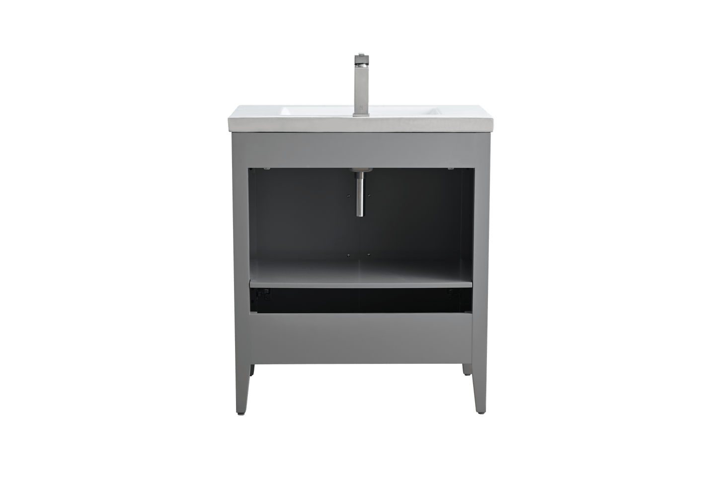 Vanity Art VA9030-G 30 Inch Single Sink Bathroom Vanity in Cashmere Gray with Ceramic Top - Vanity Art VA9030-G