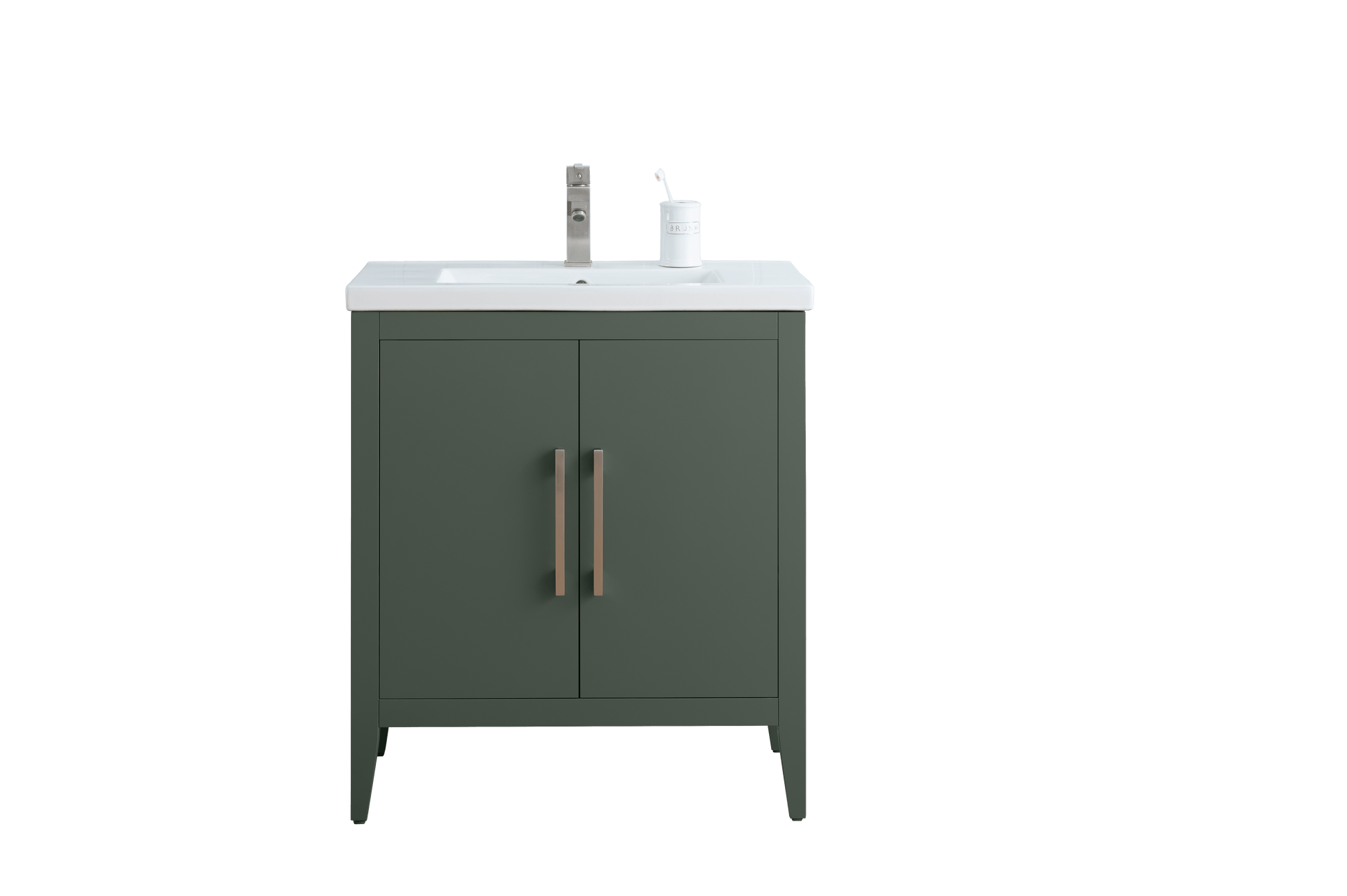 Vanity Art VA9030-VG 30 Inch Single Sink Bathroom Vanity in Vintage Green with Ceramic Top - Vanity Art VA9030-VG