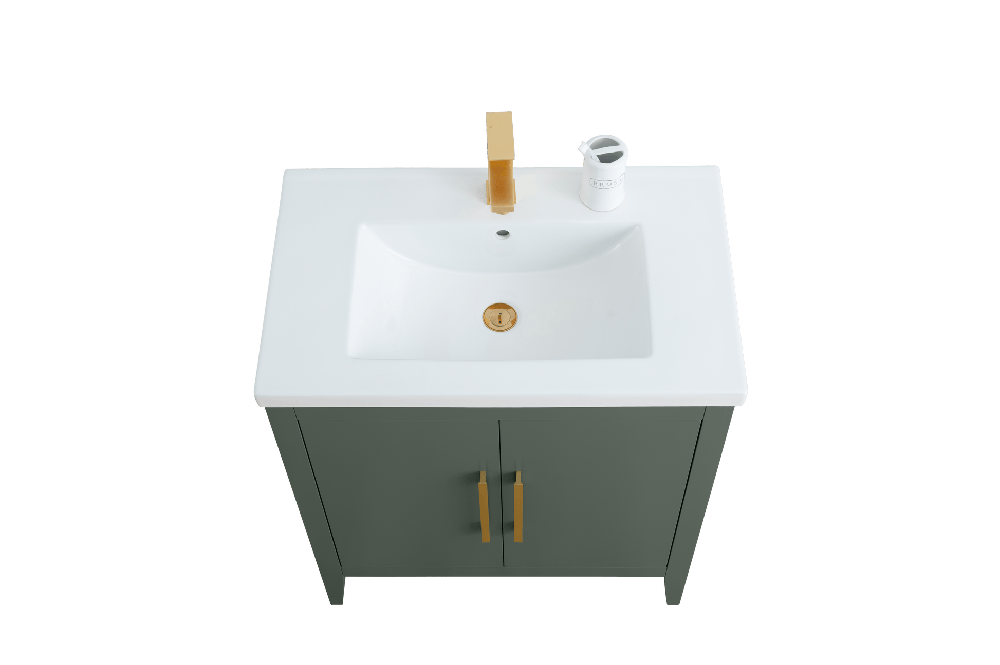 Vanity Art VA9030-VG 30 Inch Single Sink Bathroom Vanity in Vintage Green with Ceramic Top - Vanity Art VA9030-VG