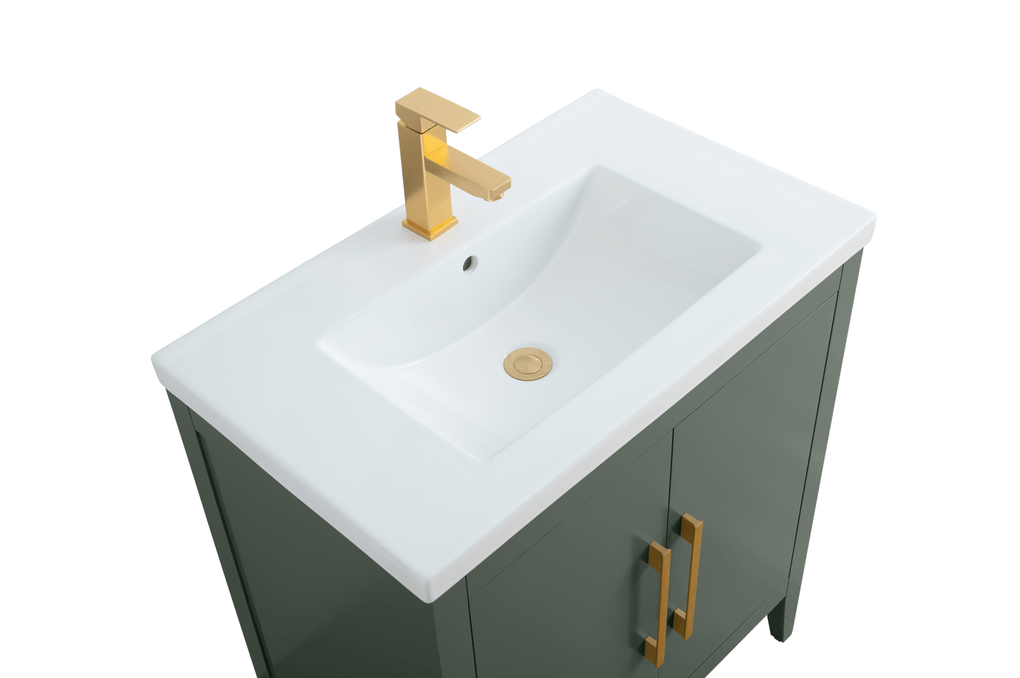 Vanity Art VA9030-VG 30 Inch Single Sink Bathroom Vanity in Vintage Green with Ceramic Top - Vanity Art VA9030-VG