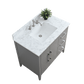 Vanity Art VA9036-G 36 Inch Single Sink Bathroom Vanity in Cashmere Gray with Marble Countertop - Vanity Art VA9036-G