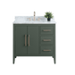 Vanity Art VA9036-VG 36 Inch Single Sink Bathroom Vanity in Vintage Green with Marble Countertop - Vanity Art VA9036-VG