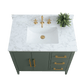 Vanity Art VA9036-VG 36 Inch Single Sink Bathroom Vanity in Vintage Green with Marble Countertop - Vanity Art VA9036-VG