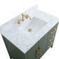 Vanity Art VA9036-VG 36 Inch Single Sink Bathroom Vanity in Vintage Green with Marble Countertop - Vanity Art VA9036-VG