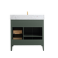 Vanity Art VA9036-VG 36 Inch Single Sink Bathroom Vanity in Vintage Green with Marble Countertop - Vanity Art VA9036-VG