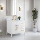 Vanity Art VA9036-W 36 Inch Single Sink Bathroom Vanity in White with Marble Countertop - Vanity Art VA9036-W